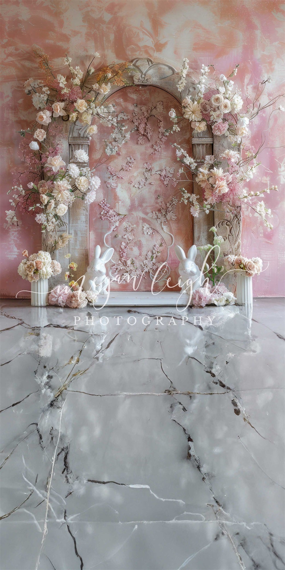 Kate Sweep Marble Bunny Arch Backdrop Designed by Megan Leigh