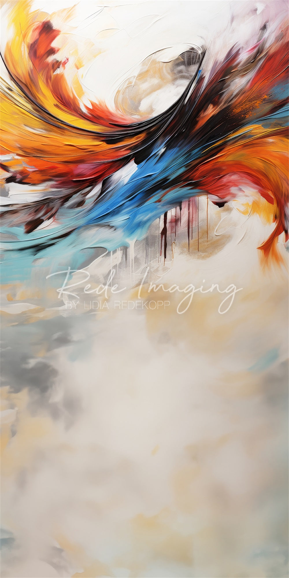 Kate Sweep Chaotic Colors Oil Painting Backdrop Designed by Lidia Redekopp