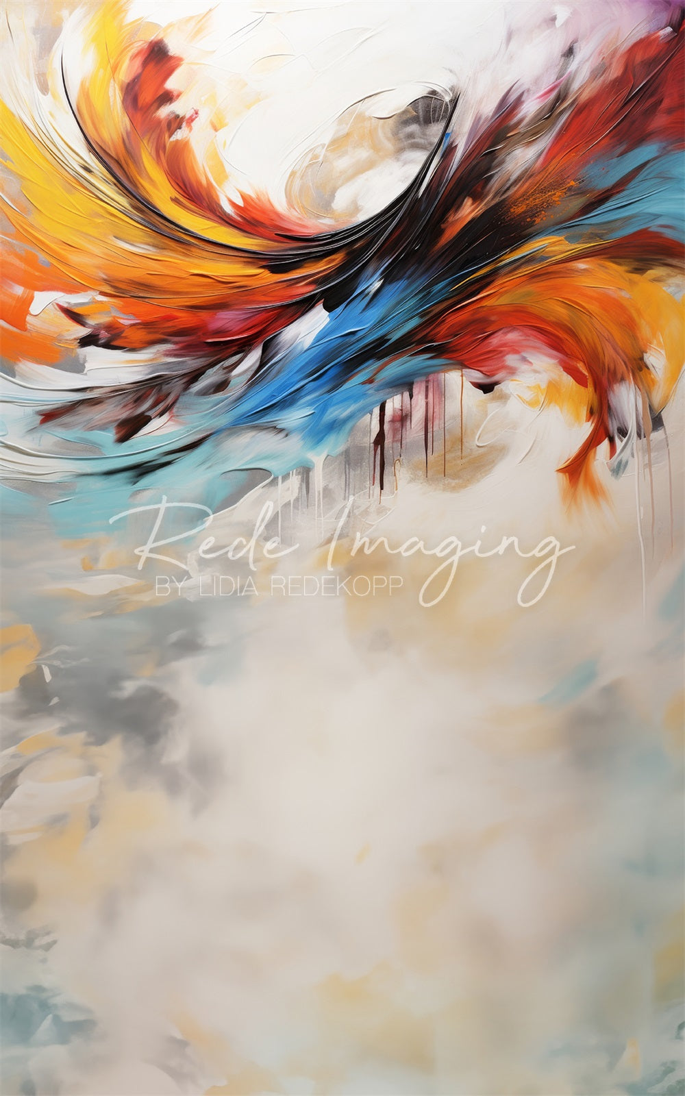 Kate Sweep Chaotic Colors Oil Painting Backdrop Designed by Lidia Redekopp