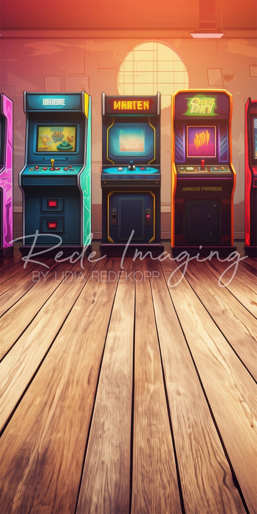 Kate Sweep Retro Game Arcade Backdrop Designed by Lidia Redekopp - Kate Backdrop AU