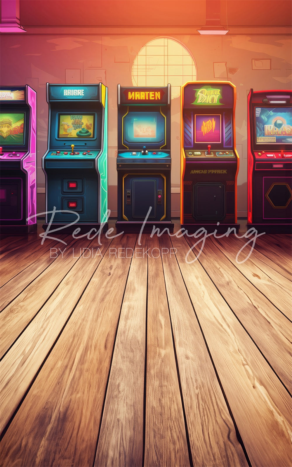Kate Sweep Retro Game Arcade Backdrop Designed by Lidia Redekopp - Kate Backdrop AU