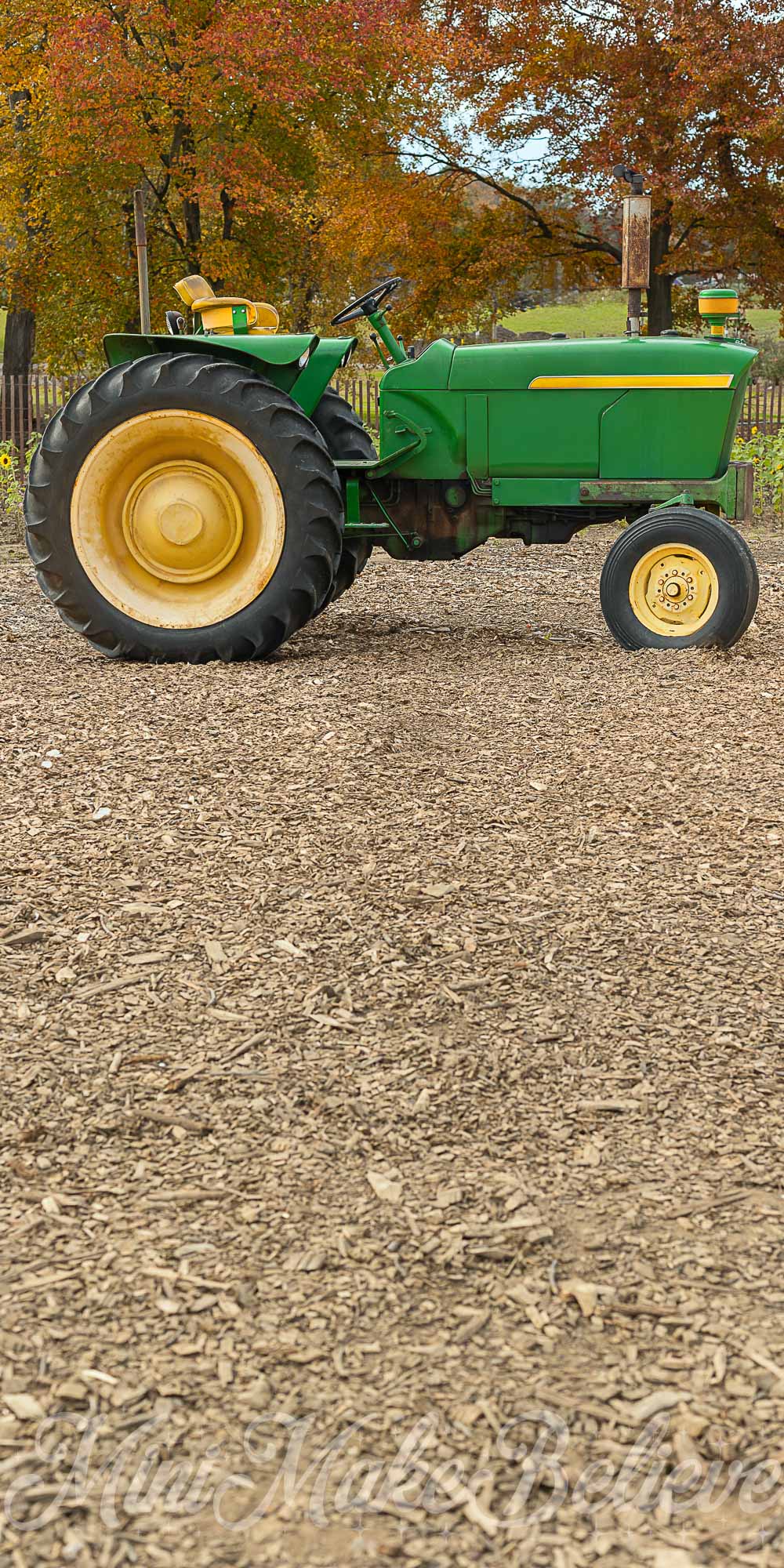 Kate Sweep Autumn Green Tractor Backdrop for Photography Designed by Mini Makebelieve