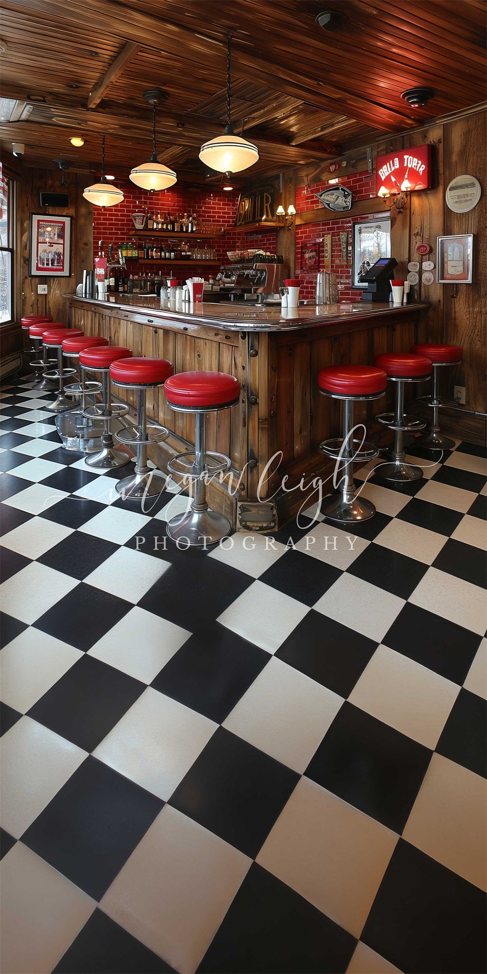 Kate Sweep 50s Diner Retro Backdrop Designed by Megan Leigh - Kate Backdrop AU