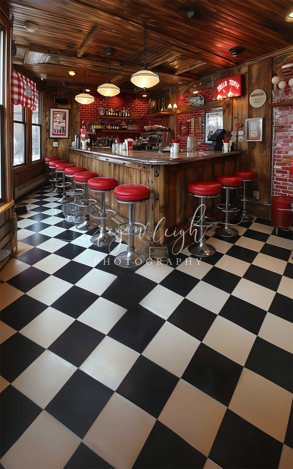 Kate Sweep 50s Diner Retro Backdrop Designed by Megan Leigh - Kate Backdrop AU