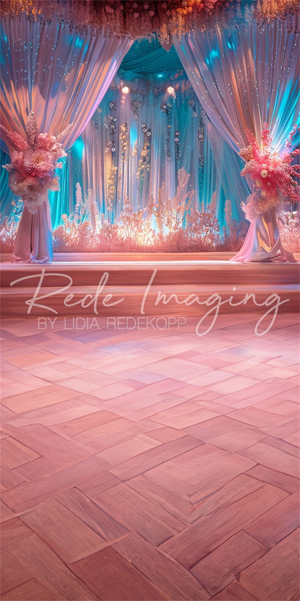 Kate Sweep Colorful Curtain Backdrop Blue Pink Designed by Lidia Redekopp - Kate Backdrop AU