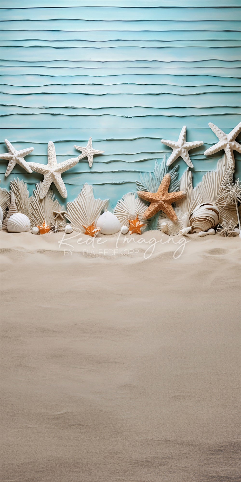 Kate Sweep Ocean Beach Starfish Backdrop Designed by Lidia Redekopp - Kate Backdrop AU
