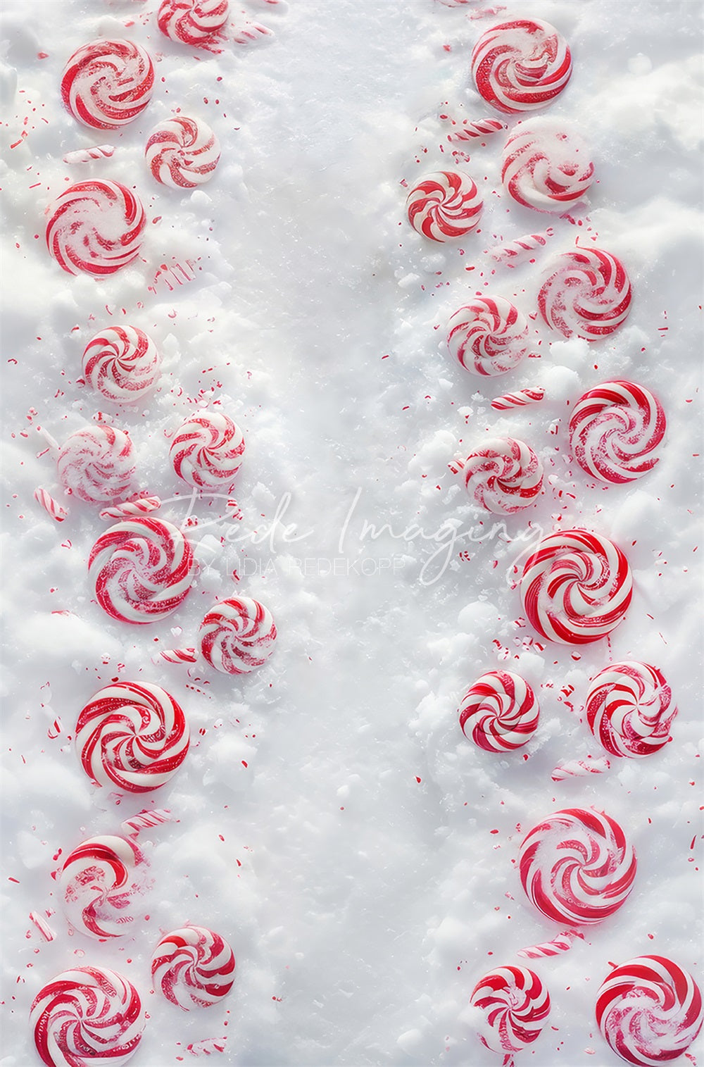 Kate Red Candy White Snow Floor Backdrop Designed by Lidia Redekopp - Kate Backdrop AU