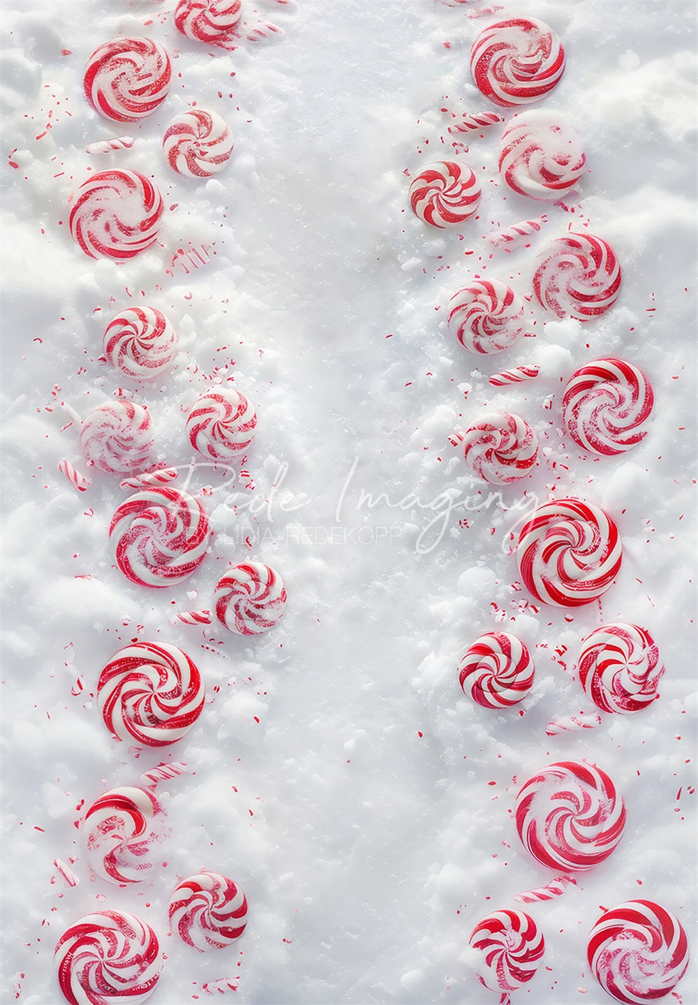 Kate Red Candy White Snow Floor Backdrop Designed by Lidia Redekopp - Kate Backdrop AU