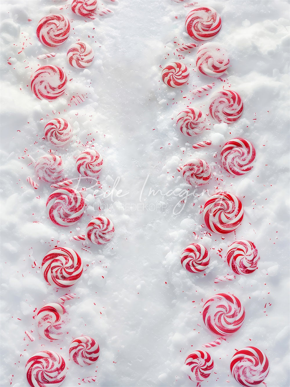 Kate Red Candy White Snow Floor Backdrop Designed by Lidia Redekopp - Kate Backdrop AU