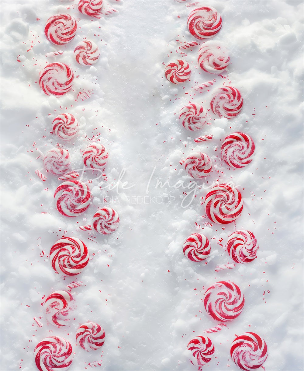 Kate Red Candy White Snow Floor Backdrop Designed by Lidia Redekopp - Kate Backdrop AU
