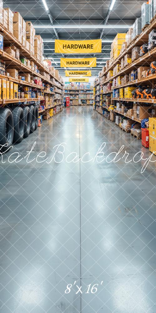 Kate Sweep Hardware Store Warehouse Shelves Backdrop Designed by Emetselch