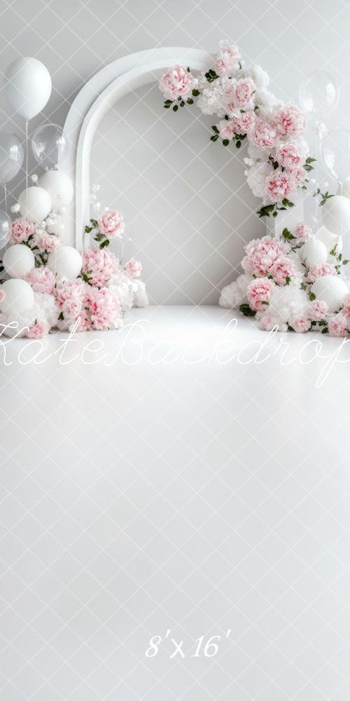 Kate Sweep Flower Arch White Balloon Backdrop Designed by Lidia Redekopp