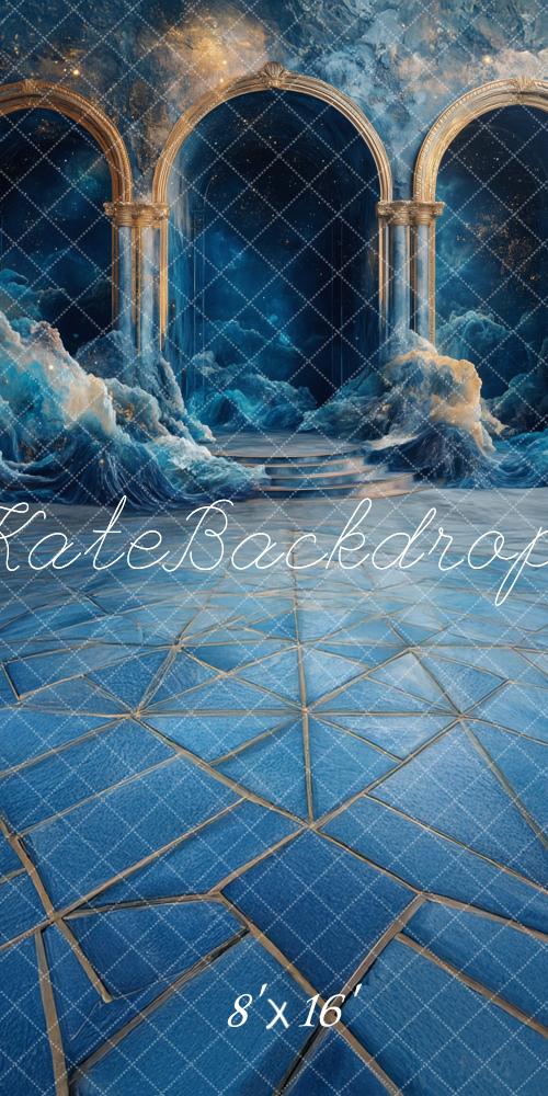 Kate Sweep Ocean Blue Fantasy Arched Backdrop Designed by Patty Roberts - Kate Backdrop AU
