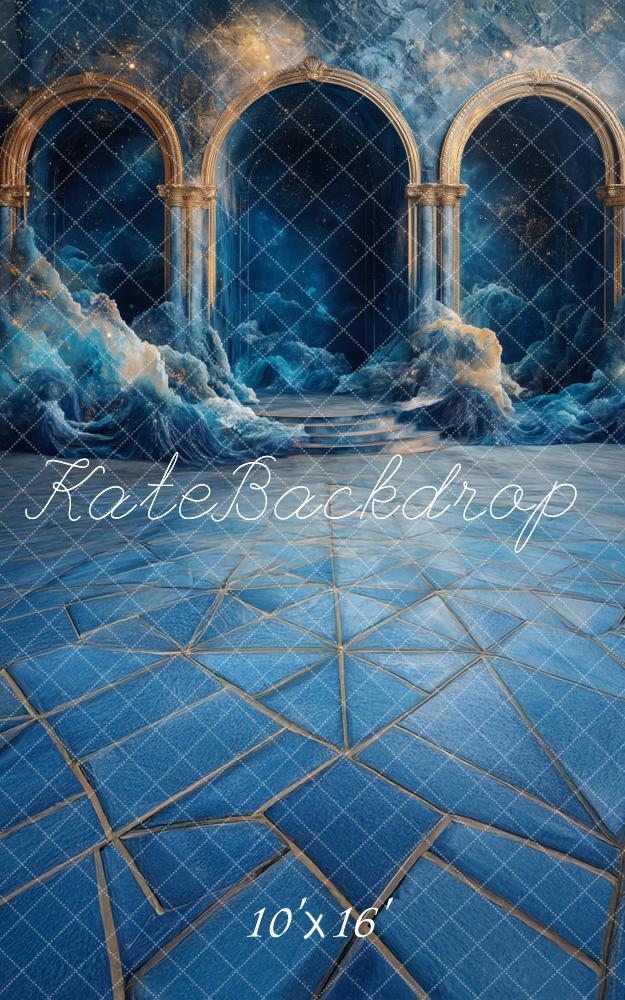 Kate Sweep Ocean Blue Fantasy Arched Backdrop Designed by Patty Roberts - Kate Backdrop AU
