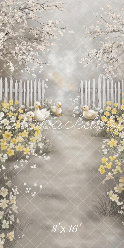 Kate Sweep Spring Flowers Duck Backdrop Designed by Lidia Redekopp