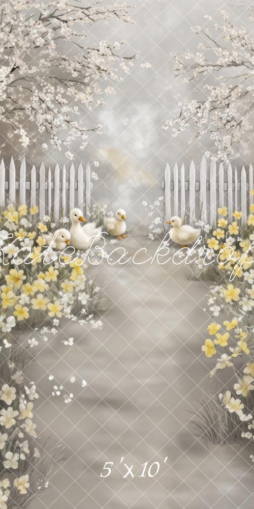 Kate Sweep Spring Flowers Duck Backdrop Designed by Lidia Redekopp