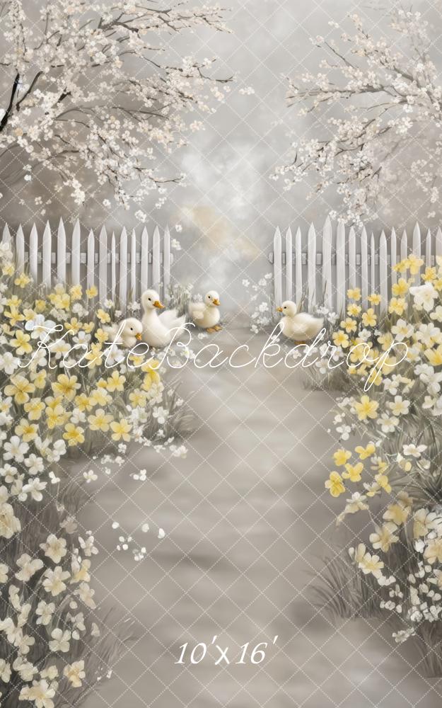 Kate Sweep Spring Flowers Duck Backdrop Designed by Lidia Redekopp