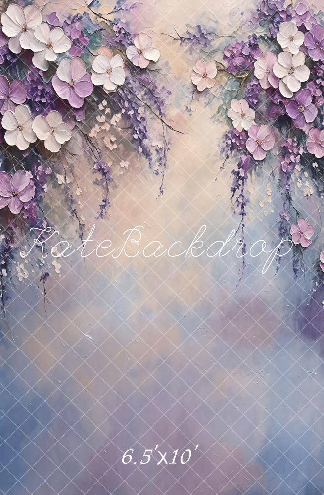 Kate Fine Art Purple Floral Backdrop Designed by Emetselch