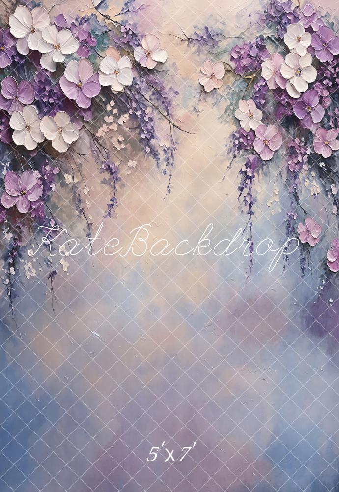 Kate Fine Art Purple Floral Backdrop Designed by Emetselch