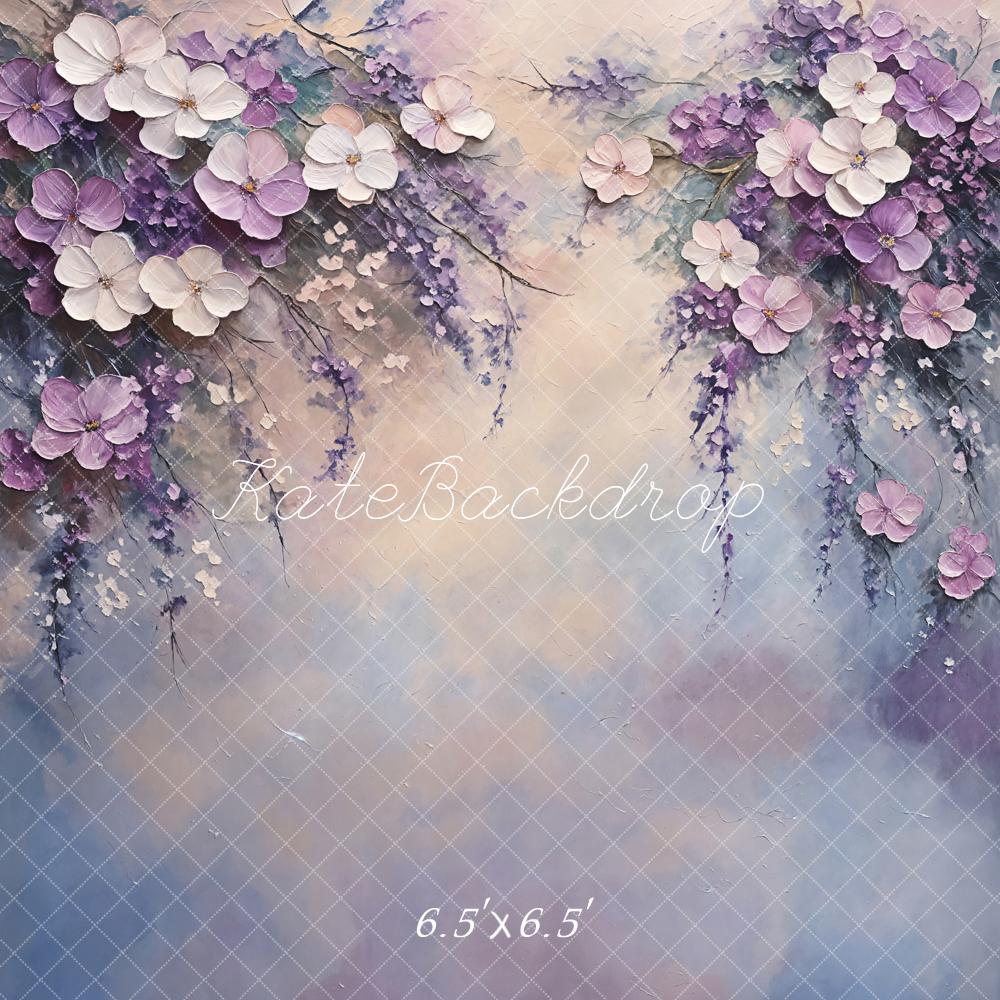 Kate Fine Art Purple Floral Backdrop Designed by Emetselch