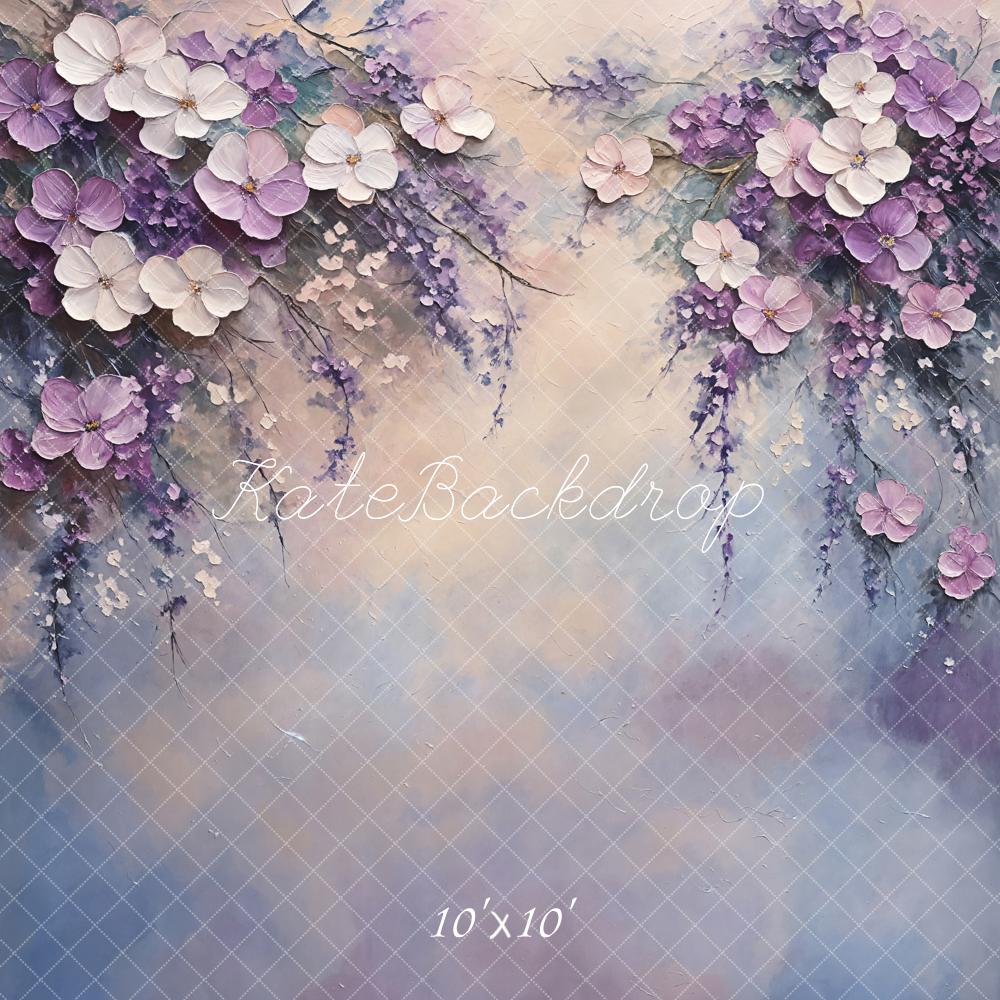 Kate Fine Art Purple Floral Backdrop Designed by Emetselch