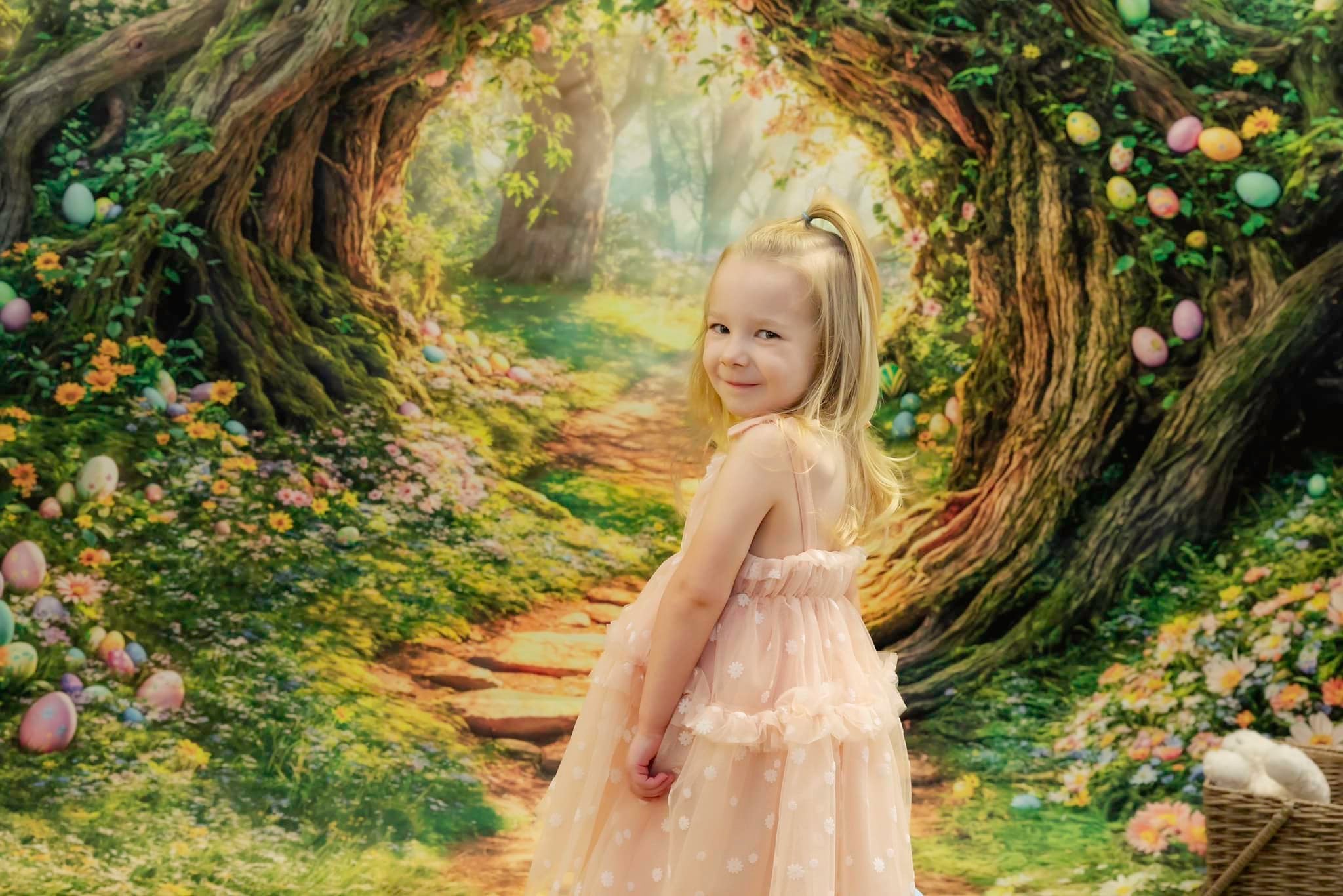 Kate Sweep Easter Forest Tree Arch Path Backdrop Designed by Emetselch - Kate Backdrop AU