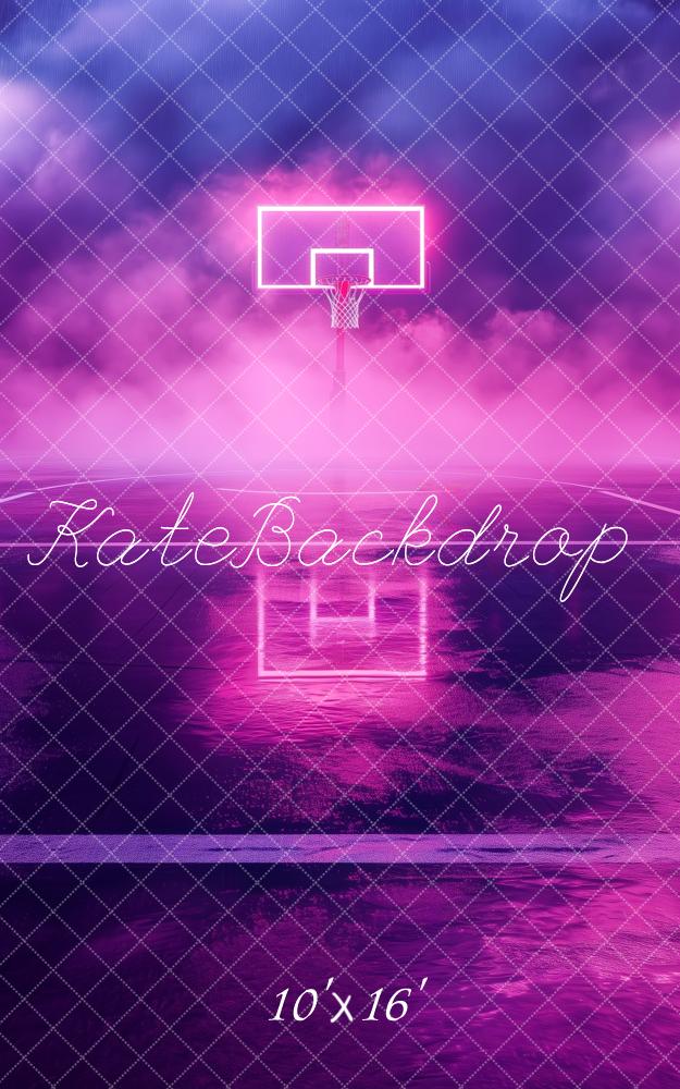 Kate Sweep Neon Basketball Court Backdrop Designed by Patty Roberts - Kate Backdrop AU