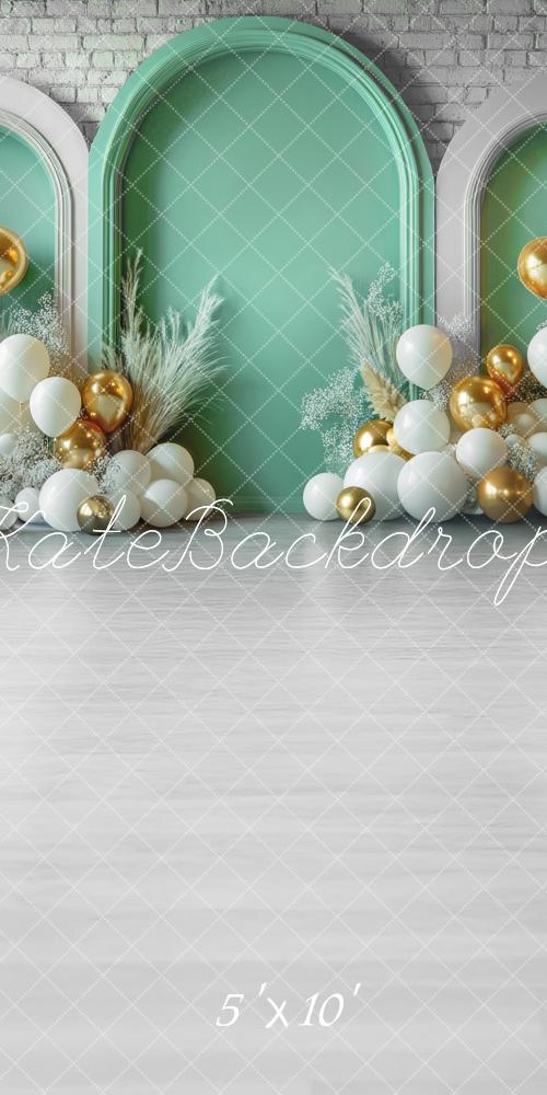 Kate Sweep Ballon Arch Green Wall Backdrop Designed by Mini MakeBelieve - Kate Backdrop AU