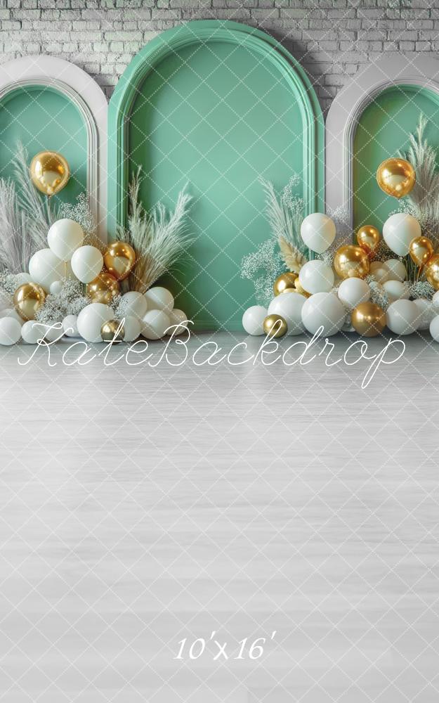 Kate Sweep Ballon Arch Green Wall Backdrop Designed by Mini MakeBelieve - Kate Backdrop AU