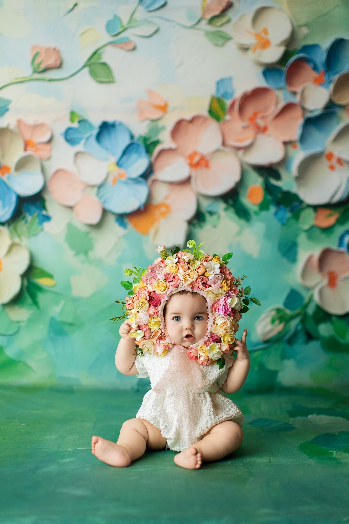 Kate Sweep Paint Floral Pastel Backdrop Designed by GQ