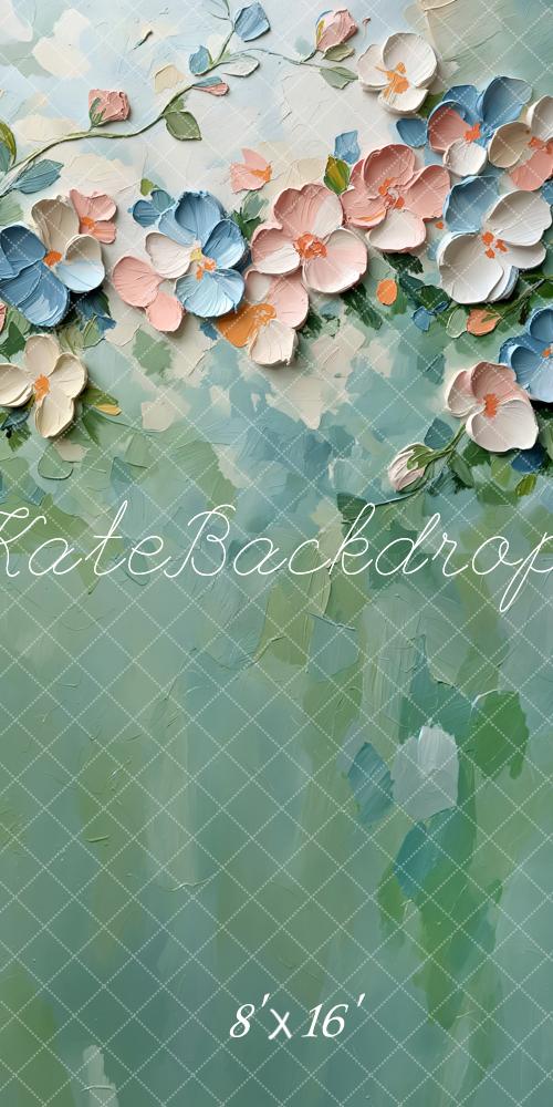Kate Sweep Paint Floral Pastel Backdrop Designed by GQ