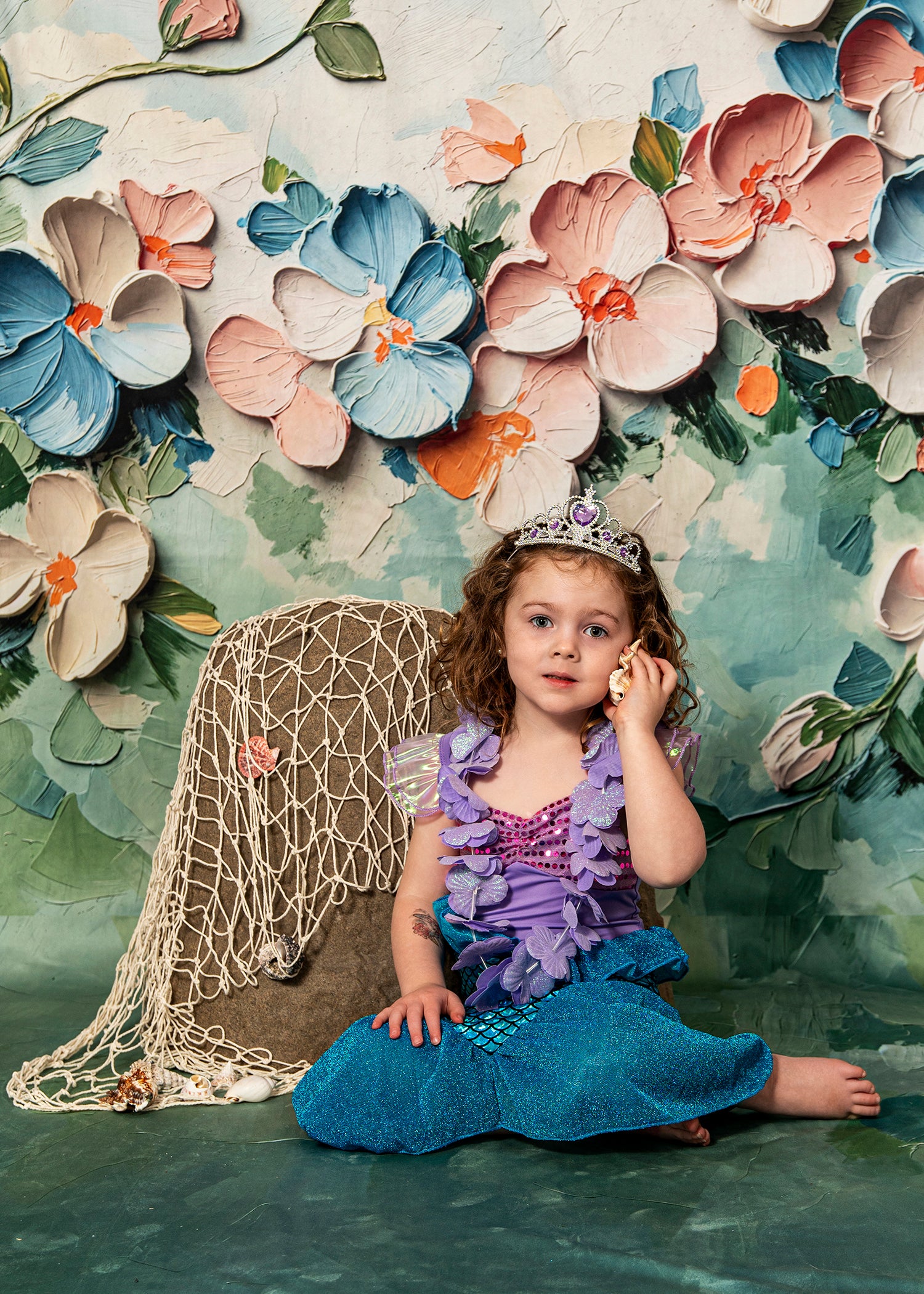 Kate Sweep Paint Floral Pastel Backdrop Designed by GQ