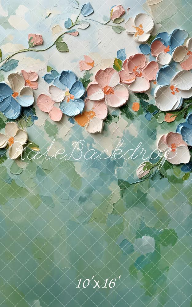 Kate Sweep Paint Floral Pastel Backdrop Designed by GQ