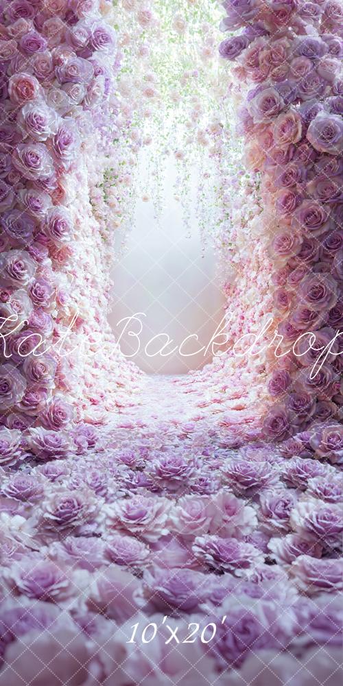 Kate Purple Flowers Wedding Backdrop Designed by Emetselch