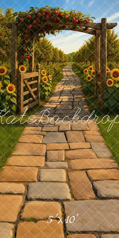 Kate Sweep Sunflower Apple Manor Backdrop Designed by Mini MakeBelieve