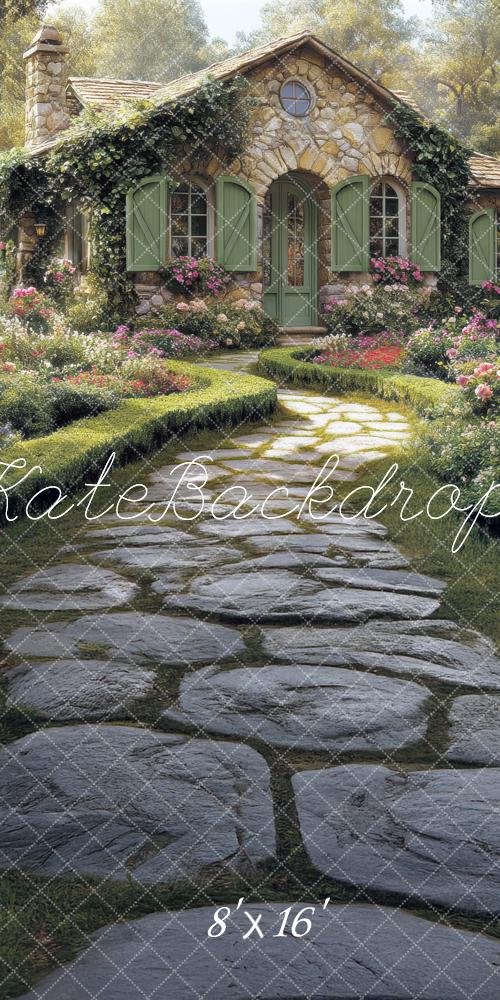 Kate Sweep Spring Garden Path Cottage Backdrop Designed by Mini MakeBelieve