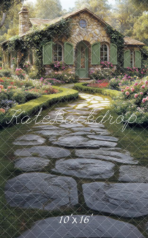 Kate Sweep Spring Garden Path Cottage Backdrop Designed by Mini MakeBelieve