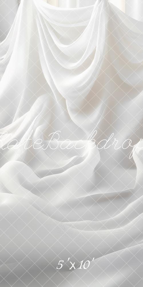 Kate Sweep White Curtains Backdrop Designed by Mini MakeBelieve