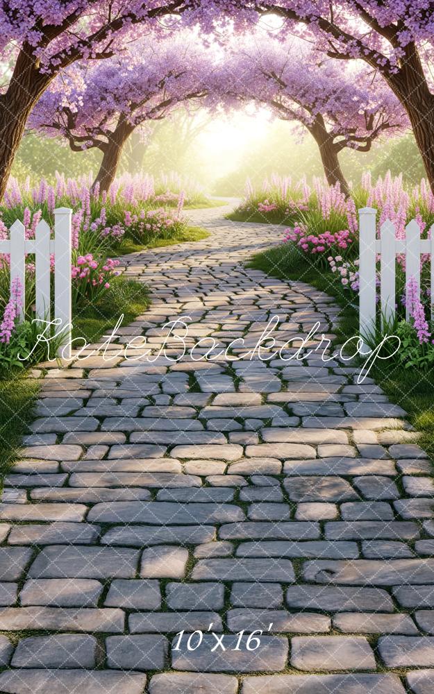 Kate Sweep Blooming Trees Stone Path Backdrop Designed by Patty Robert
