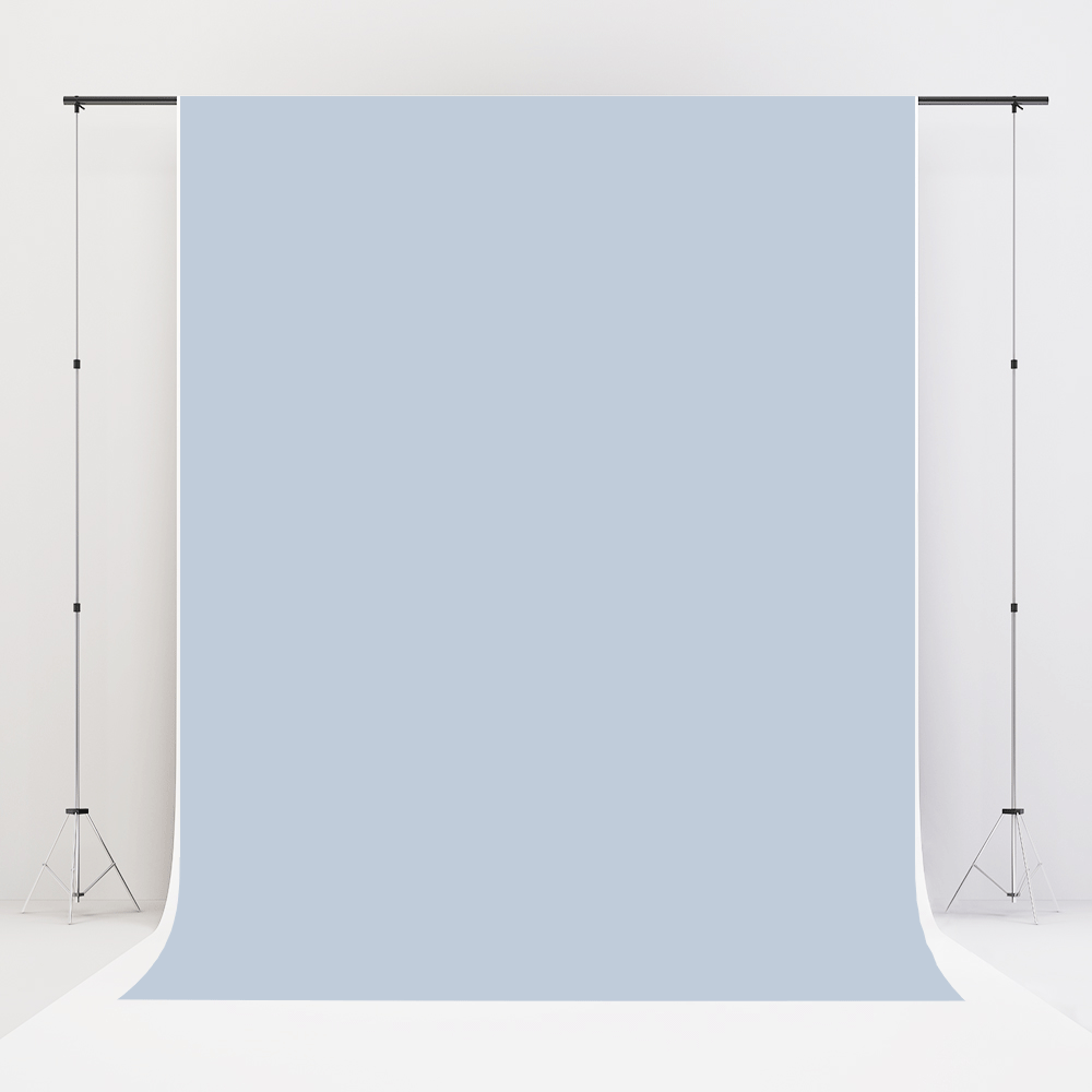 Kate Solid Gray Blue Vinyl Floor Backdrop