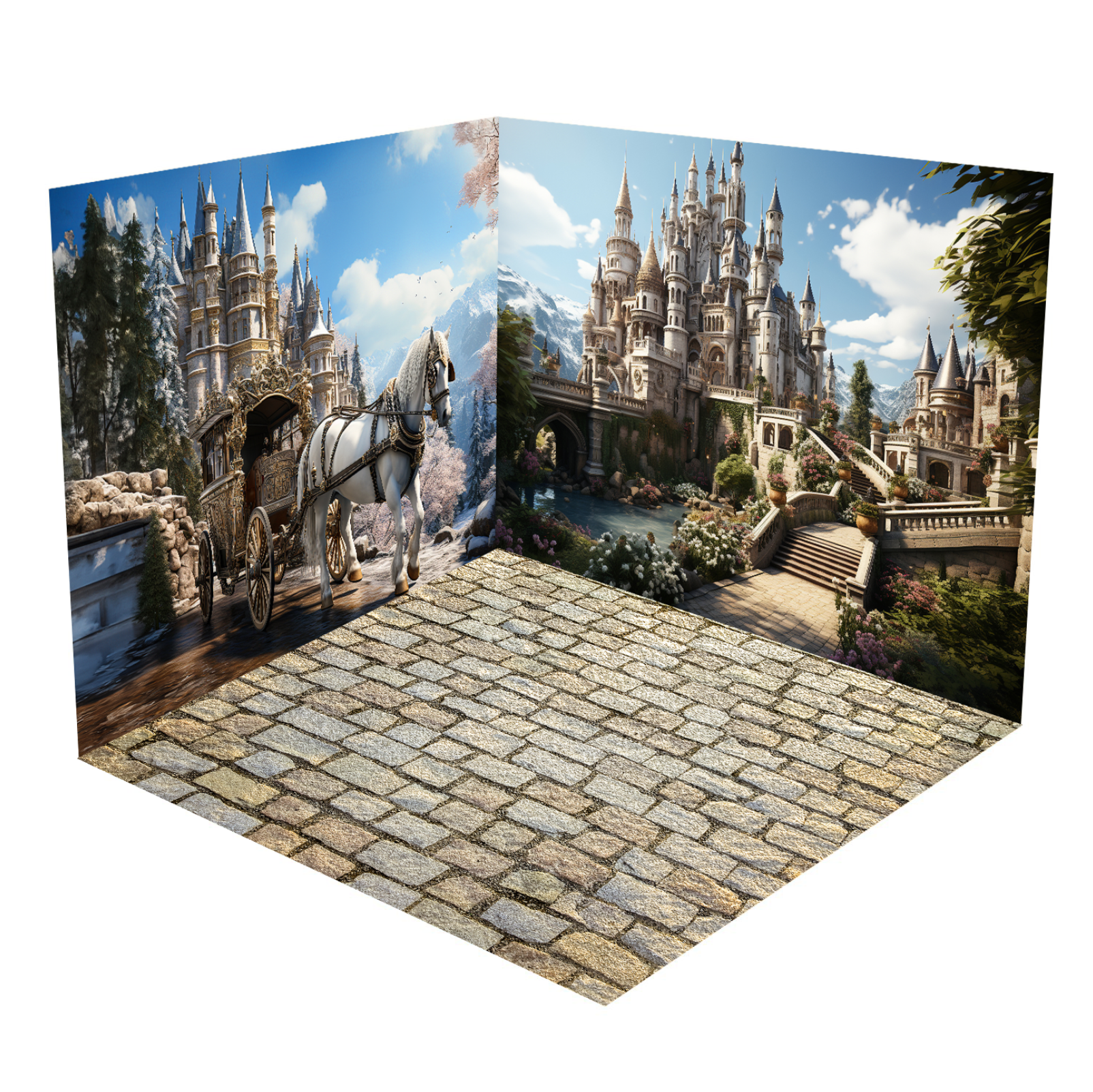 Kate Castle Carriage Room Set(8ftx8ft&10ftx8ft&8ftx10ft) - Kate Backdrop AU