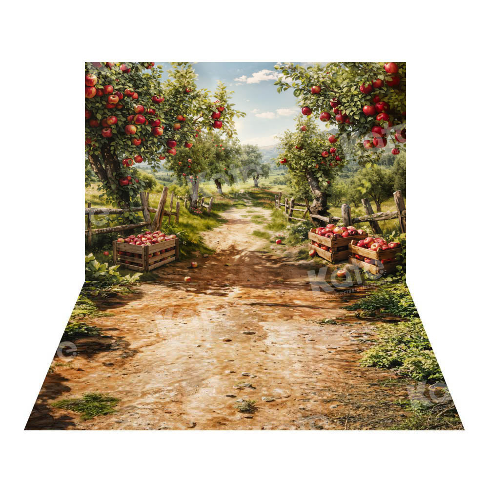 Kate Fall Apple Tree Path Backdrop+Muddy Path Floor Backdrop - Kate Backdrop AU