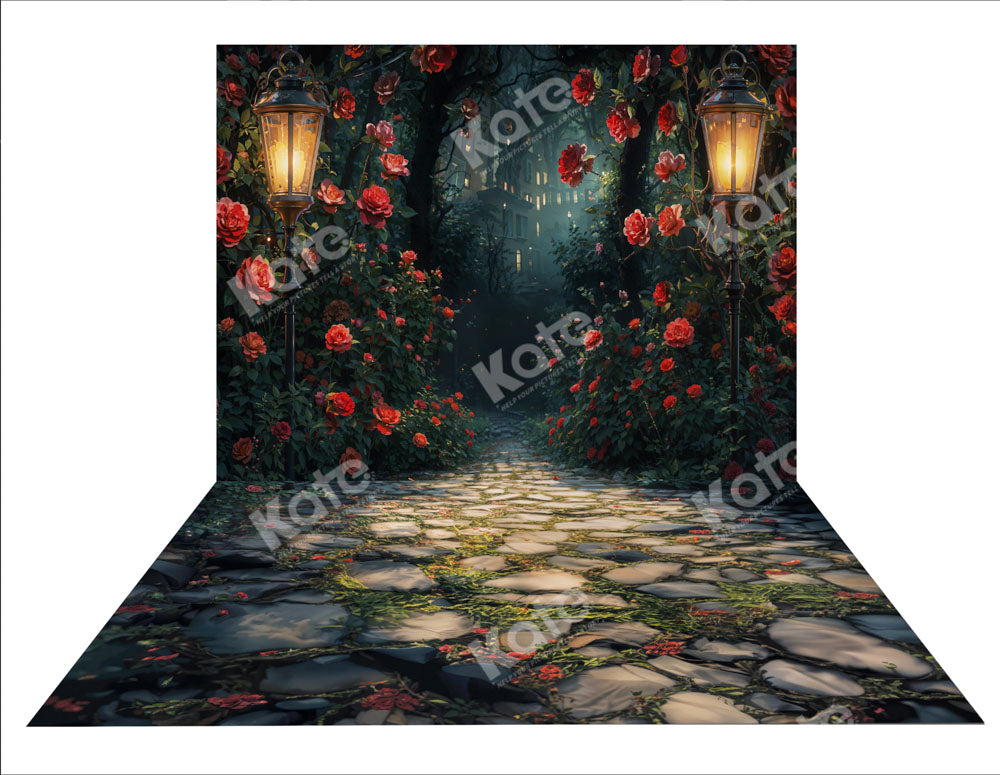 Kate Spring Forest Flower Backdrop+Grass Stone Floor Backdrop