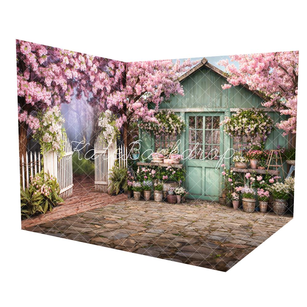 Kate Spring Flowery Garden Room Set(8ftx8ft&10ftx8ft&8ftx10ft) - Kate Backdrop AU