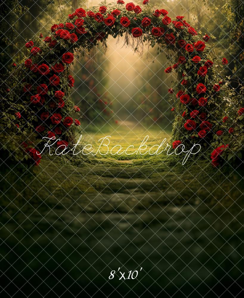Kate Fleece Flower Arch Red Rose Backdrop Designed by Emetselch - Kate Backdrop AU