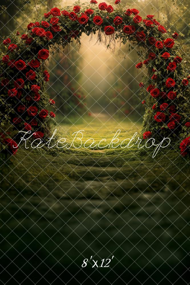 Kate Fleece Flower Arch Red Rose Backdrop Designed by Emetselch - Kate Backdrop AU