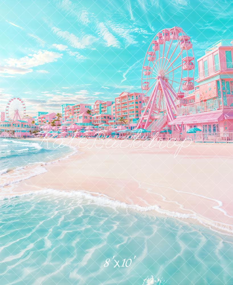 Kate Fleece Summer Beach Ferris Backdrop Designed by Emetselch