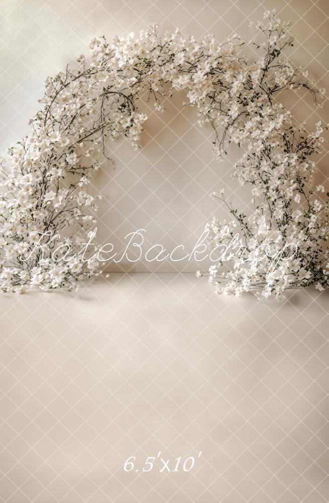 Kate Fleece Elegant White Flower Arch Backdrop Designed by Chain Photography