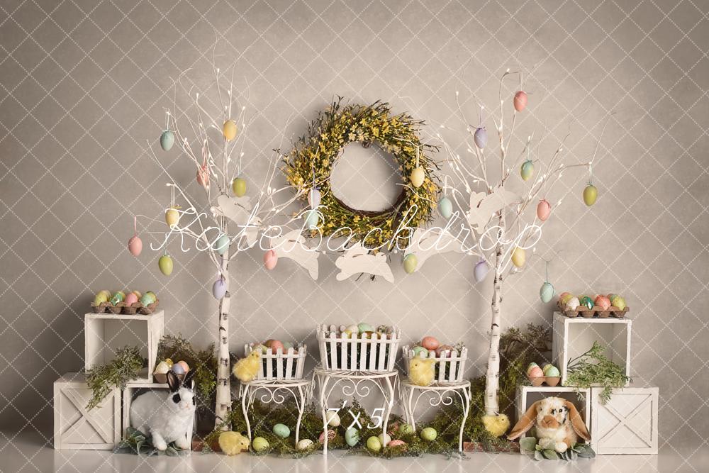 Kate Easter Egg Trees Bunnies Backdrop Designed By Mandy Ringe Photography - Kate Backdrop AU