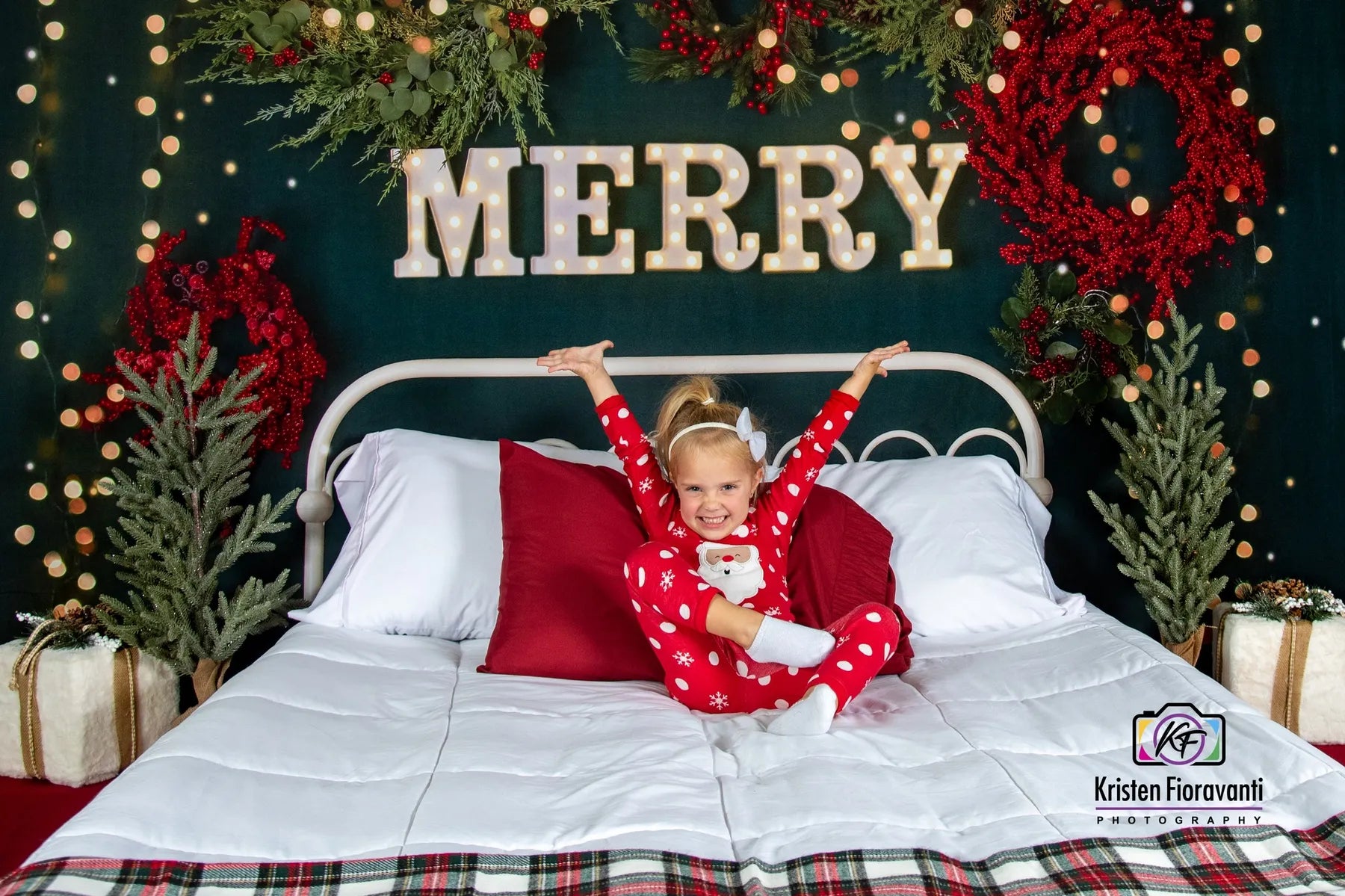 Kate Merry Christmas Fleece Backdrop Sparkle Headboard Designed By Mandy Ringe Photography - Kate Backdrop AU